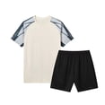 thumbnail image 1 of Miluxas Ensemble de Shorts Athlétiques pour Garçons - 2 Pcs T-Shirt de Performance Léger à Manches Courtes et Shorts de Course pour Garçons Beige TP(TP), 1 of 5