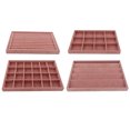 thumbnail image 1 of Organizador de caja de joyería jinwen con Bandeja de exhibición de brazalete de moda 4 piezas de terciopelo, 1 of 8