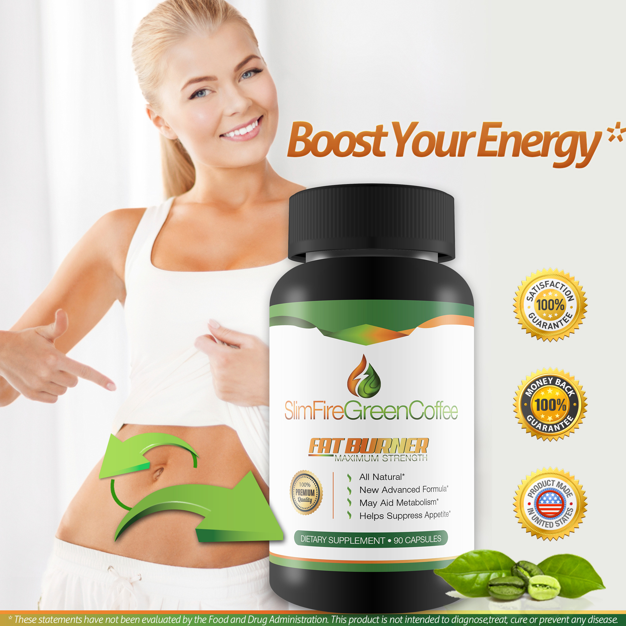 Slim Fire Green Coffee- Green Coffee- Ultra Premium Weight Management Formula-Natural And Potent Weight Loss Pills For Men And Women  Burn Belly Fat  Metabolism Booster  Powerful Antioxidant - image 5 of 6