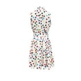 thumbnail image 2 of Robe Sans Manches à Imprimé Abstrait avec Boutons devant, Robe Décontractée à Taille Nouée et Col pour le Printemps et l'Été, Vêtements pour Femmes, 2 of 10