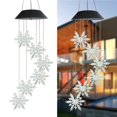 thumbnail image 3 of Injueey Carillón de viento Luz LED Copo de nieve Impermeable Exterior Interior Lámpara colgante Festival Luces solares Patio Patio Navidad Iluminación navideña, 3 of 6
