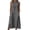 #521-Gray, variant on Women's Loose Fit Slip Dress Solid Color Sleeveless V-Neck Linen Feel Button Front Casual Maxi Dress Summer Pocket Detail Gift