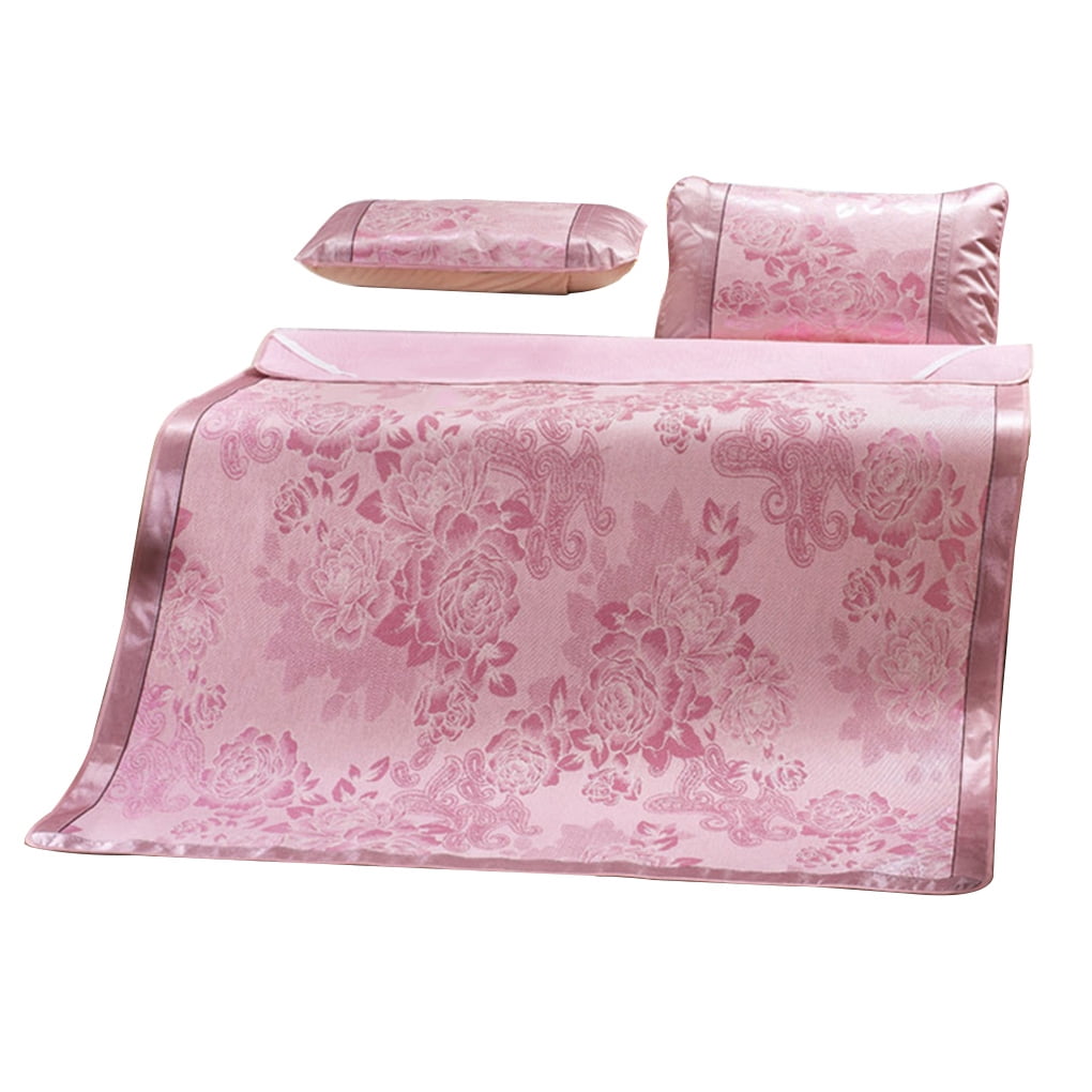 3Pcs Bedding Set Summer Sleeping Mat Cooling Mattress Topper Pad Summer Ice Silk Bed Cover