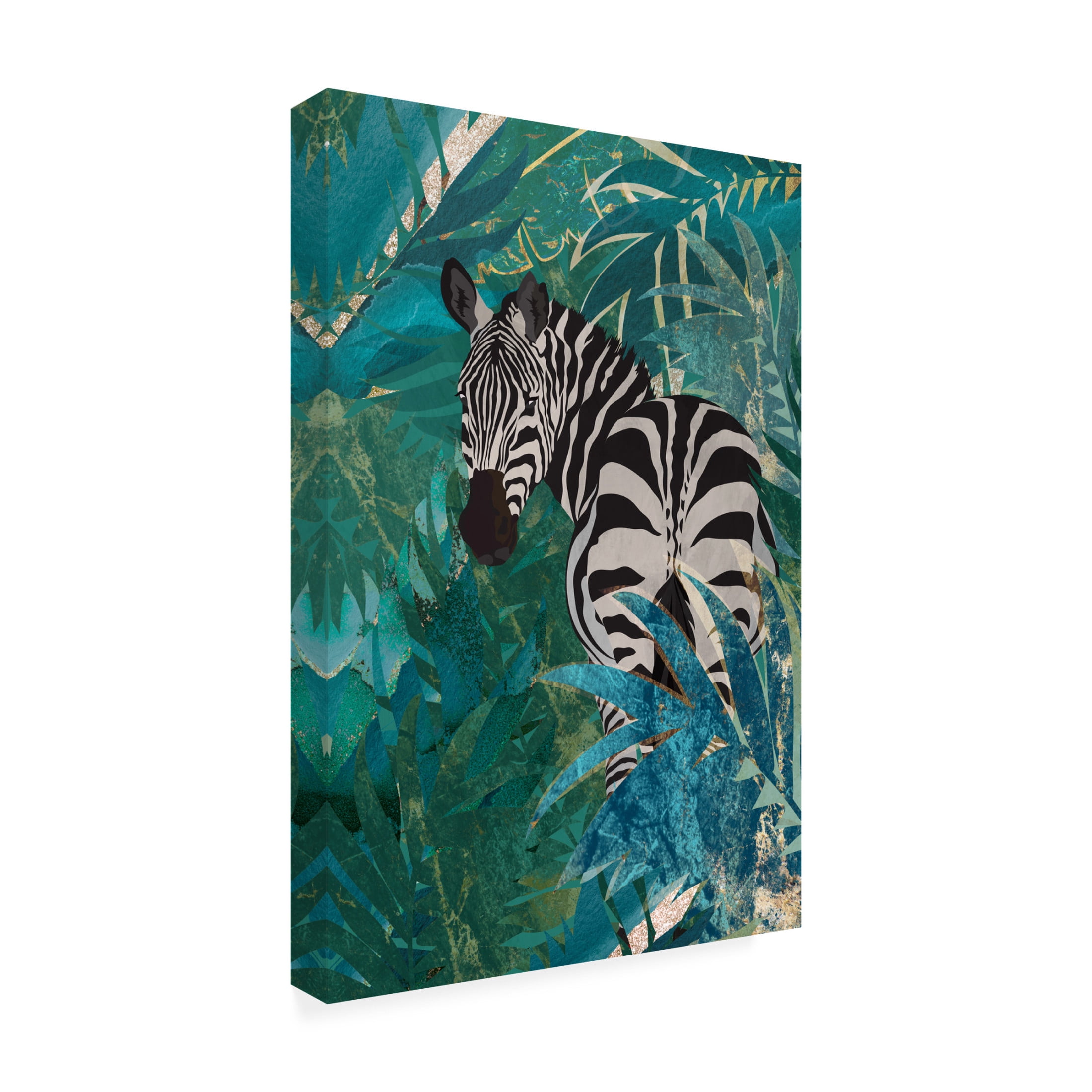 Trademark Fine Art Sarah Manovski  Zebra in the jungle 1 Canvas Wall Art