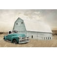 thumbnail image 2 of Deiter, Lori 18x13 Black Ornate Wood Framed with Double Matting Museum Art Print Titled - Teal Barn and Truck, 2 of 4
