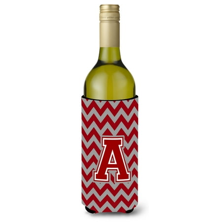 

Caroline s Treasures CJ1049-ALITERK Letter A Chevron Maroon and White Wine Bottle Hugger Wine Bottle multicolor