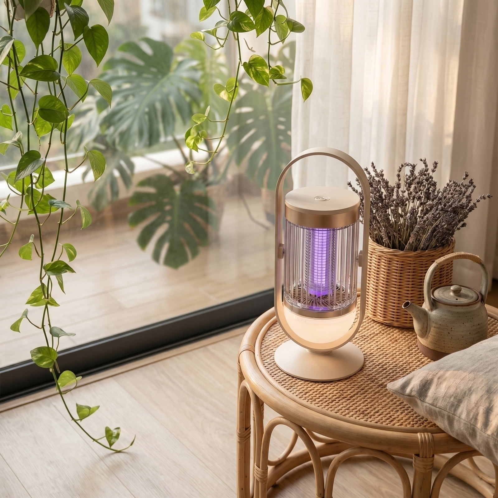 Mosquito Killer Lamp, Rechargeable Beige Dual Purpose, 1 Pack For Indoor Outdoor Camping```