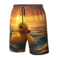 thumbnail image 2 of Yiaed Cartoon Swimming Yellow Duck Print Men's Swim Trunks with Lining Quick Dry Sports Shorts Beach Shorts Boardshorts-, 2 of 5