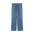 thumbnail image 2 of Tittly Palazzo Pants Sweatpants Women Women's Wide Leg Cotton Linen Pants Mid Waist Adjustable Tie Knot Lounge Trousers Pants for Women Trendy Comfy Pants Women Blue XXL, 2 of 4