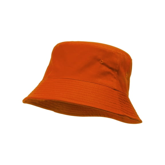 Bucket Hat For Men Women - Cotton Packable Fishing Cap, Orange L/XL