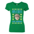 thumbnail image 2 of Wild Bobby, Have a Pretty Pretty Pretty Good Hanukkah Curb Larry, Hanukkah, Women Slim Fit Junior Tee, Kelly, X-Large, 2 of 4