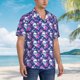 thumbnail image 3 of Fotbe Skull Flower Camisa Hawaiana para Hombre Unisex – Camisa Casual de Verano con Botones de Manga Corta de Algodón y Lino,Small, 3 of 7