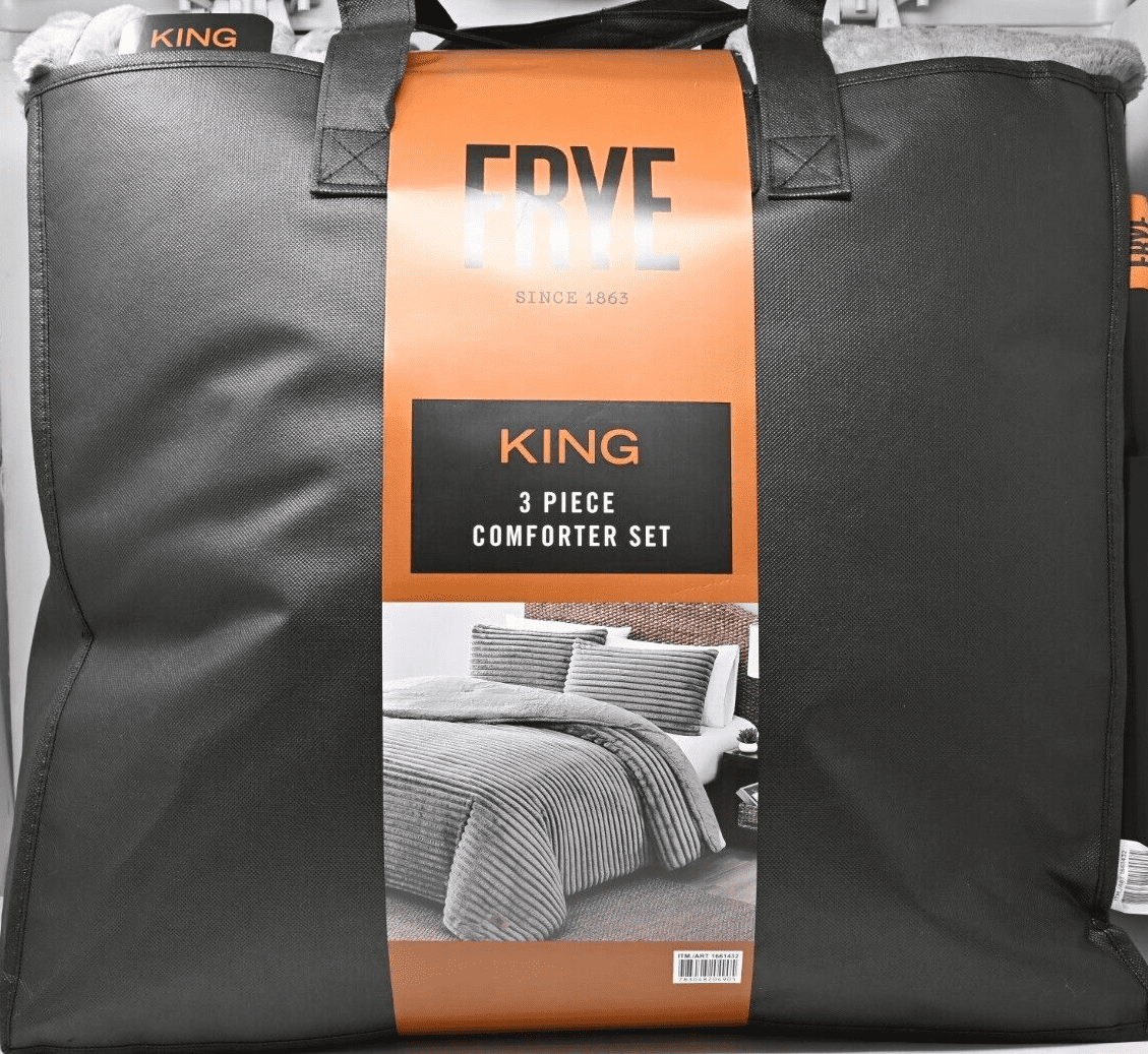 KING Comforter Set NEW FRYE 3 piece Fur Like