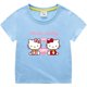 thumbnail image 5 of Camiseta de manga corta de algodón para niños de Hello Kitty, camisa de fondo para niños y niñas, ropa superior blanca de media manga de verano para bebés, 5 of 5