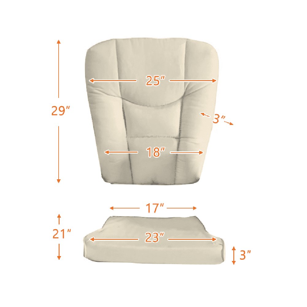 AFG Baby Furniture Sleigh Glider Chair Replacement Cushions Set, Beige