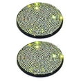 thumbnail image 1 of 2 Pieces Plastic Auto Cup Holder Mat Portable Fashion Circular Waterproof Reusable Washable Anti-slip Rhinestone Pad Accessories Colorful, 1 of 8