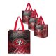 thumbnail image 1 of FOCO San Francisco 49ers Paquete de 4 bolsas de compras reutilizables, 1 of 1