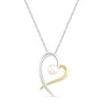 thumbnail image 2 of Brilliance Fine Jewelry Women's Two-tone 14K Gold Plated .925 Sterling Silver Freshwater Pearl Heart Pendant with chain, 18", 2 of 6