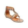 thumbnail image 1 of Forever EA72 Women Metallic Gladiator Gem T-Strap Thong Sandal, 1 of 5