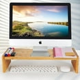 thumbnail image 4 of Solid Wood Monitor Stand Riser, Monitor Riser with 2 Adjustable Height, 15.8 inch Computer Riser for Computer, iMac, PC, Printer, Computer Monitor Stand for Home & Office, Natural, 4 of 7