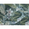 thumbnail image 3 of Ambesonne Floral Quilted Coverlet 2 Pcs, Jungle Flowers Tropical Leaf, Twin Size, Pistachio Green and Soft Blue, 3 of 4