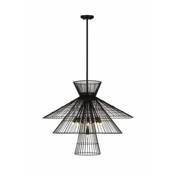8 Light Chandelier-Matte Black Finish Bailey Street Home 372-Bel-4529475