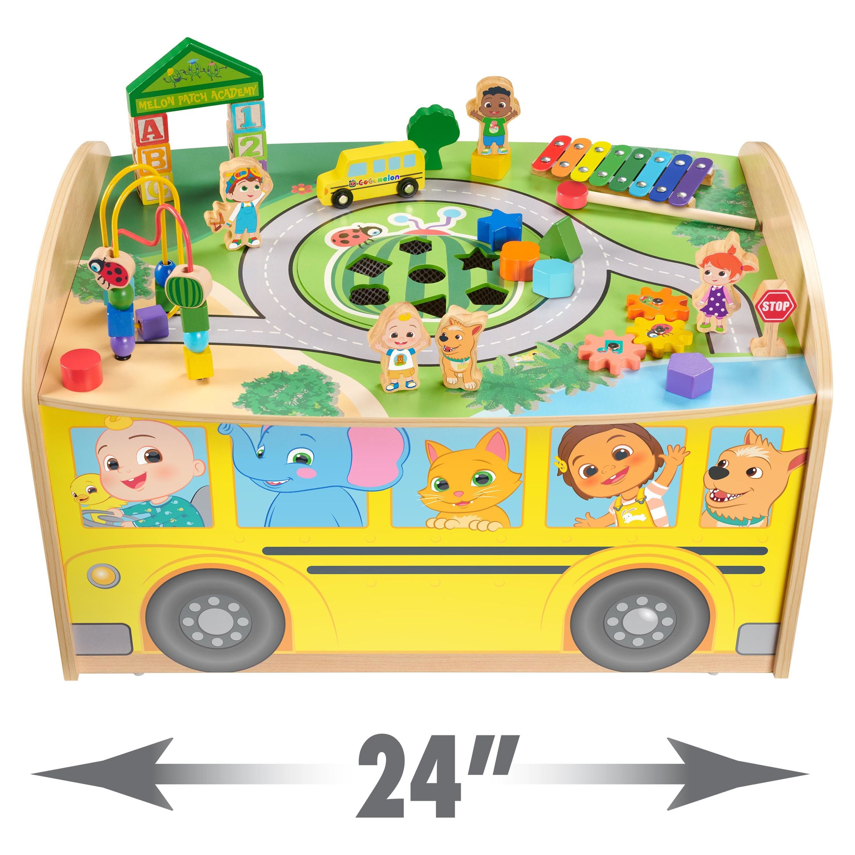 Cocomelon Wheels on the Bus Wooden Activity Table, Recycled Wood, for Toddlers 18 Months+ - image 3 of 7