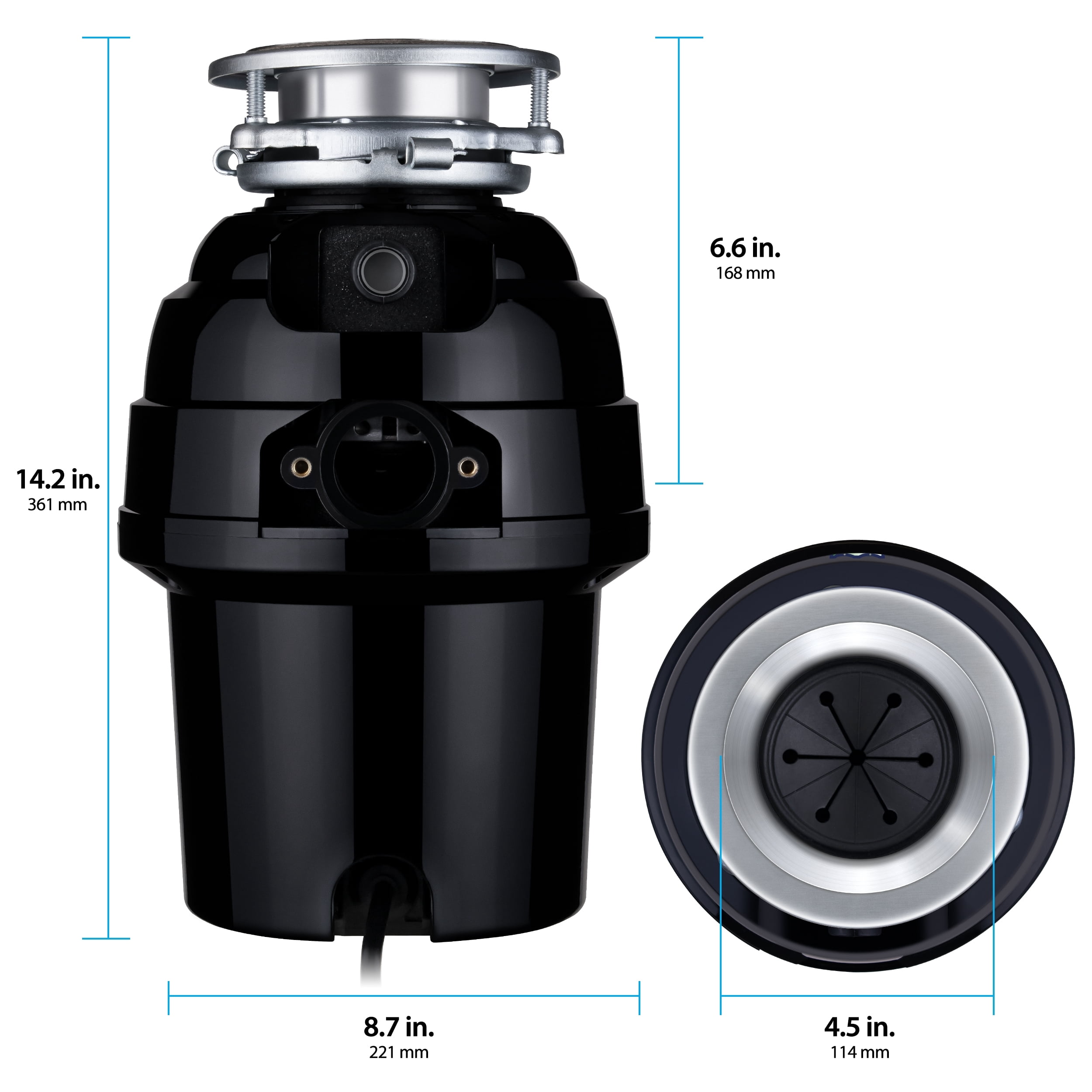 Titan 3/4 HP Deluxe Garbage Disposal with Power Cord and Flange 10-US-TN-960-3B
