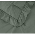 thumbnail image 3 of Chezmoi Collection Aria 3-Piece Pintuck Ruffle Skirt Bedspread Set, Soft Lightweight French Country Chic Farmhouse Pinch Pleat Crinkled Texture Microfiber Bedding, Queen, Sage Green, 3 of 9