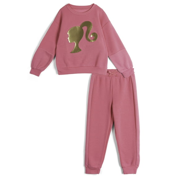 Barbie Fleece Pullover Sweatshirt and Jogger Pants Outfit Set Toddler to Big Kid
