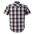 thumbnail image 3 of Coevals Club Mens Pearl Snap Plaid Western Cowboy Button Up Short Sleeve Shirts White Black Red 18 4X-Large, 3 of 7