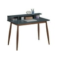 thumbnail image 4 of Roundhill Furniture Roskilde Solid Wood Writing Desk with Hutch in Gray, 4 of 7