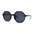 thumbnail image 4 of Mens Retro Squared Octagon Plastic Hippie Sunglasses All Black, 4 of 4