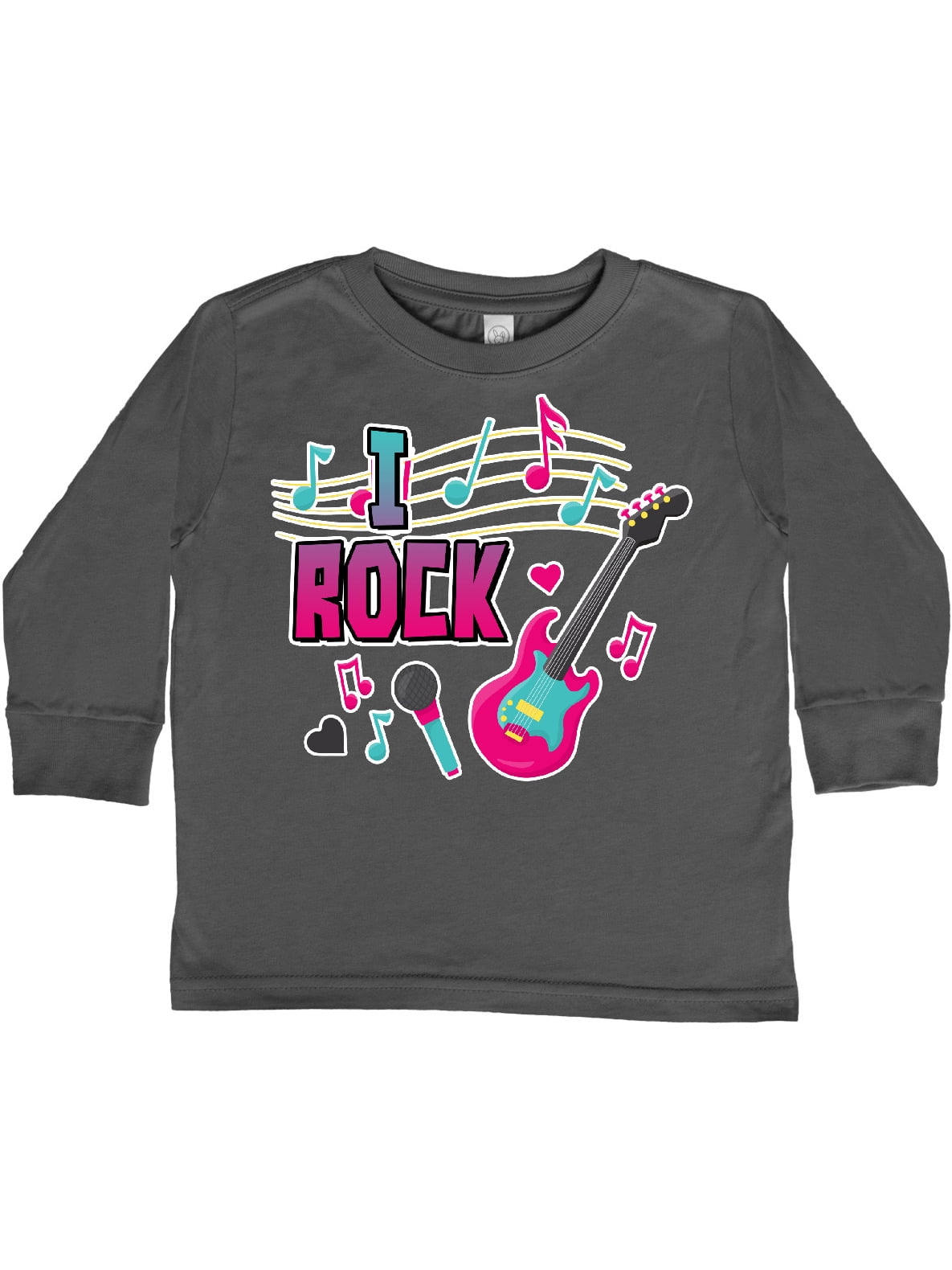 Inktastic I Rock with Guitar Microphone and Music Notes Gift Toddler Boy or  Toddler Girl Long Sleeve T-Shirt - Walmart.com
