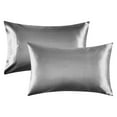 thumbnail image 1 of Un par de fundas de almohada Satén de seda para el hogar Suave para el cabello y la piel Funda de al CACAGOO Gris/20in * 30in, 1 of 7