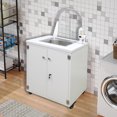 thumbnail image 1 of FixtureDisplays® 24 X 18 X 39" Portable Mobile Sink Hot Water Temperature Control Hand Wash Station 10180F, 1 of 8
