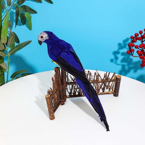 Escultura de Guacamayo Artificial Shamjiam Modelo Azul