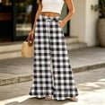 thumbnail image 2 of Sewkxo Womens Wide Leg Pants Drawstring Elastic High Waisted Ruffle Hem Palazzo Pants with Pockets,Dark Gray 2XL, 2 of 6