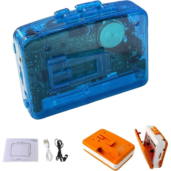 Portable Stereo Cassette Player, Retro Tape Machine, Multi-Function Radio Recorder, Equipped with Headphones