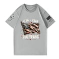 thumbnail image 4 of Trgacdwlo S-5XL Big and Tall USA 250th Anniversary Men's Shirts 4th of July Mens Shirts Short Sleeve USA Flag Shirts for Men Gray M, 4 of 6