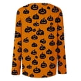 thumbnail image 3 of Bexdxz Halloween Long Sleeve Shirts for Women Plus Size Halloween Costumes Woman Funny Pumpkin Crewneck Tops Casual Outfits Black L, 3 of 5