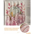 thumbnail image 6 of Fall Shower Curtain Watercolor Pink Pumpkin Bathroom Curtains with Hooks, Waterproof Fabric Leaves Plant Thanksgiving Bath Shower Curtains Set for Bathroom Bathtubs Decor 72x84 Inch, 6 of 7