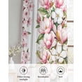 thumbnail image 6 of Spring Floral Sheer Curtains 84 Inch Length 2 Panels Set for Living Room/Bedroom, Retro Pink Orchid Flowers Leaves Botanical Kitchen Curtains Grommet Semi-Sheer Curtains Window Treatments 42"x84"x2, 6 of 7