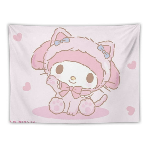 Custom My Melody Tapestry wall hanging poster hanging painting background cloth wall cloth wall decoration easy to install easy to clean multifunctional soft suitable for bedroom living 30"x40"