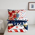thumbnail image 5 of Manfei Watercolor Flowers Stars Twin Comforter Sets,Us Flag 4Th Of July Bedding Set,Red White Blue,Navy Blue Reversible,2-Piece,1 Comforter and 1 Pillowcase, 5 of 7