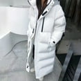 thumbnail image 5 of Olyvenn Full Length Down Jackets for Women Long Puffer Jackets Winter Down Coats Long Sleeves Quilted Hooded Warm Parka White L, 5 of 6