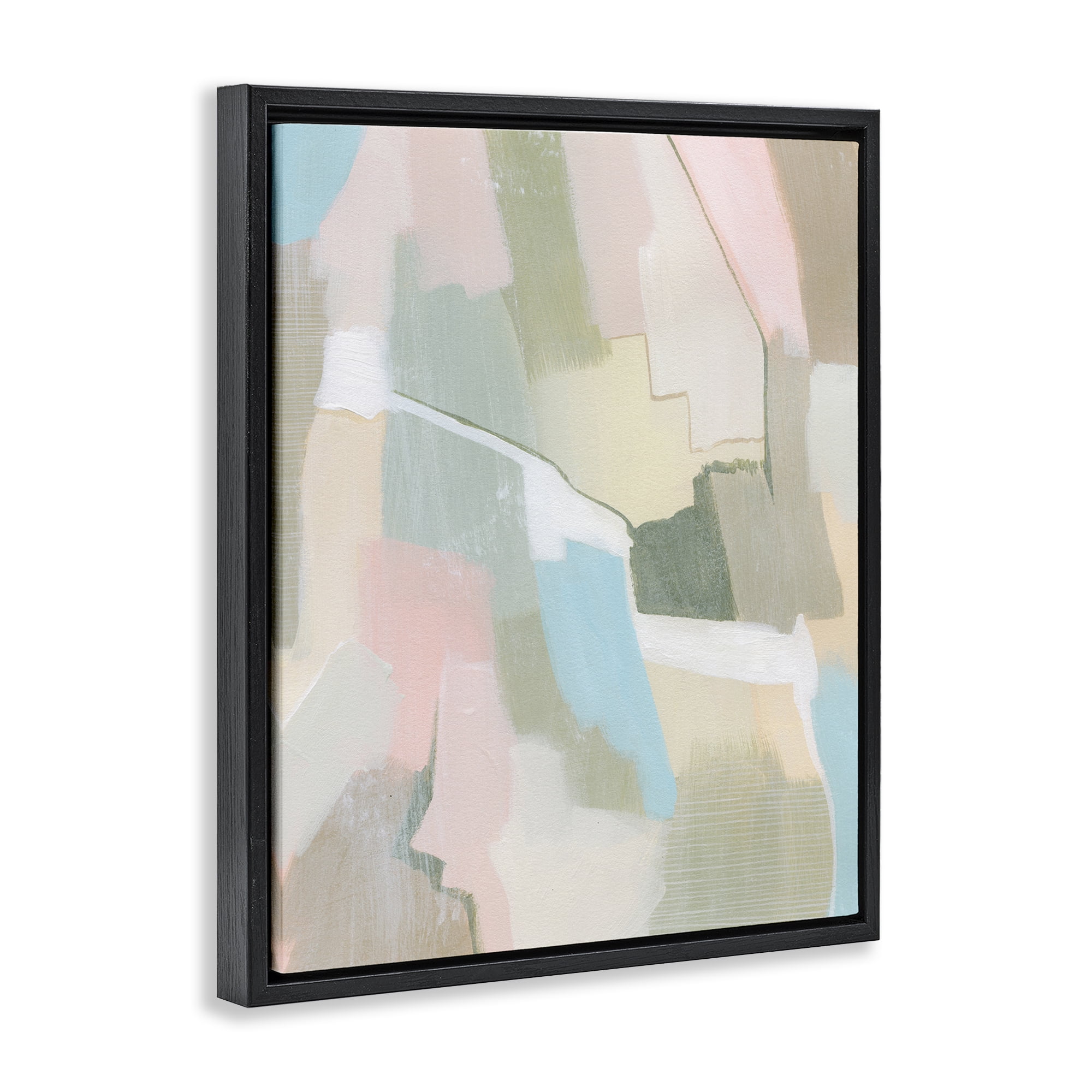 Stupell Industries Pastel Desert Abstract Abstract Painting Black Floater Framed Canvas Art Print Wall Art, 17 x 21