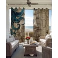 thumbnail image 4 of Nautical Blue Octopus Blackout Curtains 39 Inches Long, Coastal Ocean Summer Vintage Sea Thermal Insulated Black Out Curtains, Short Darkening Window Curtain for Cafe Bedroom 27.5"x39" 2 Panels, 4 of 9