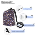 thumbnail image 3 of Disketp Gnomes And Houses print Canvas Backpack Lightweight Travel Daypack Student Rucksack Laptop Backpack-Medium, 3 of 5