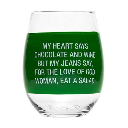 About Face Designs Wine Glass- My Jeans Say